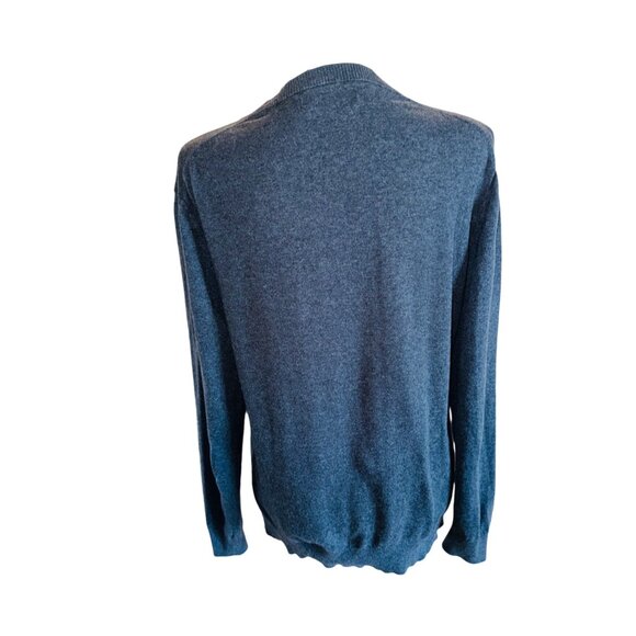 Claiborne Womens V-Neck Sweater S Gray Cotton/Cashmere Blend Sustainable Preppy - Picture 2 of 9